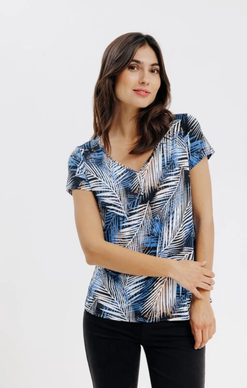 Tee-shirt Manche Courte Imprimé Tropical