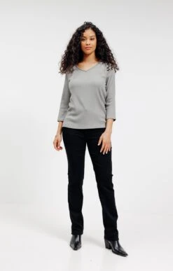 Tee-shirt Manches 3/4 -Haute couture k tee shirt manches 3 4 affinites KAKI CLAIR o 104