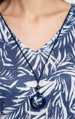 TEE-SHIRT MANCHES COUDES AVEC COLLIER -Haute couture k tee shirt manches coudes armand thiery femme BLEU d2 45