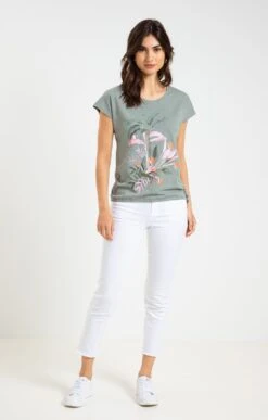 Tee-shirt Manches Courtes -Haute couture k tee shirt manches courtes affinites VERT NIL o 69