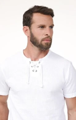 Tee-shirt Manches Courtes Medit 6 Tee-shirt Manches Courtes Medit -Haute couture k tee shirt manches courtes medit bio attitude BLANC o 48