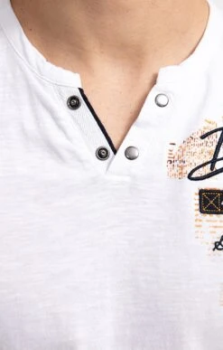 Tee-shirt Manches Courtes Stamps -Haute couture k tee shirt manches courtes stamps at company BLANC d 48