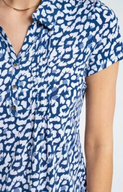 Tee-shirt Plissé Manches Courtes -Haute couture k tee shirt plisse manches courtes armand thiery femme BLEU d2 45