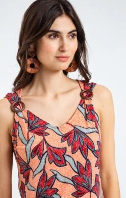 Débardeur Imprimé Ethnic -Haute couture k tee shirt sans manches armand thiery femme MELON d1 107