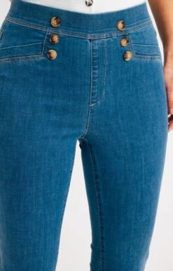 Tregging Jean Avec Détail Pont 8 Tregging Jean Avec Détail Pont -Haute couture k tregging jean avec detail pont armand thiery femme BLEU d1 45