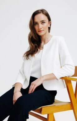 Veste Cérémonie En Maille -Haute couture k veste ceremonie en maille affinites ECRU d 68