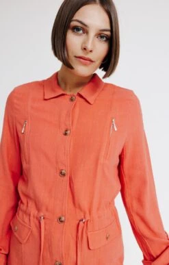 Veste Fluide Mélange Lin -Haute couture k veste fluide melange lin affinites ROUGE CLAIR d1 243