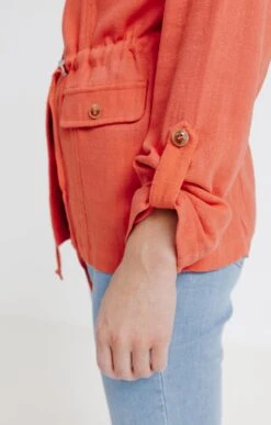 Veste Fluide Mélange Lin -Haute couture k veste fluide melange lin affinites ROUGE CLAIR d2 243