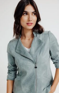 Veste Perfecto Zippée -Haute couture k veste perfecto zippee affinites VERT NIL d1 69