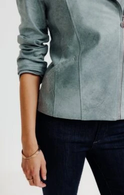 Veste Perfecto Zippée -Haute couture k veste perfecto zippee affinites VERT NIL d2 69