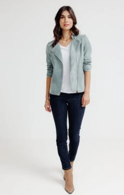 Veste Perfecto Zippée -Haute couture k veste perfecto zippee affinites VERT NIL o 69