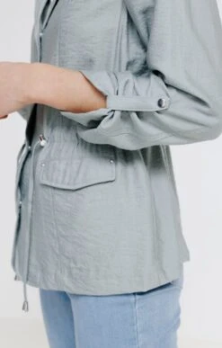 Veste Saharienne Avec Coulisse -Haute couture k veste saharienne avec coulisse affinites VERT NIL d3 69