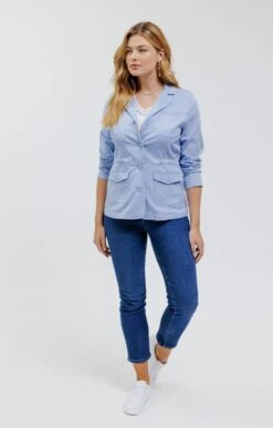 Veste Saharienne En Coton Et Tencel 8 Veste Saharienne En Coton Et Tencel -Haute couture k veste saharienne en coton et tencel affinites BLEU CIEL o 60