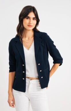 Veste Tailleur En Maille -Haute couture k veste tailleur en maille armand thiery femme MARINE d2 2