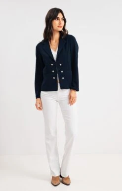 Veste Tailleur En Maille -Haute couture k veste tailleur en maille armand thiery femme MARINE o 2